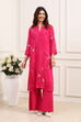 Red Chinon A-Line Suit Set image number 6