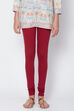 Fuschia Cotton Blend Solid Churidar image number 1