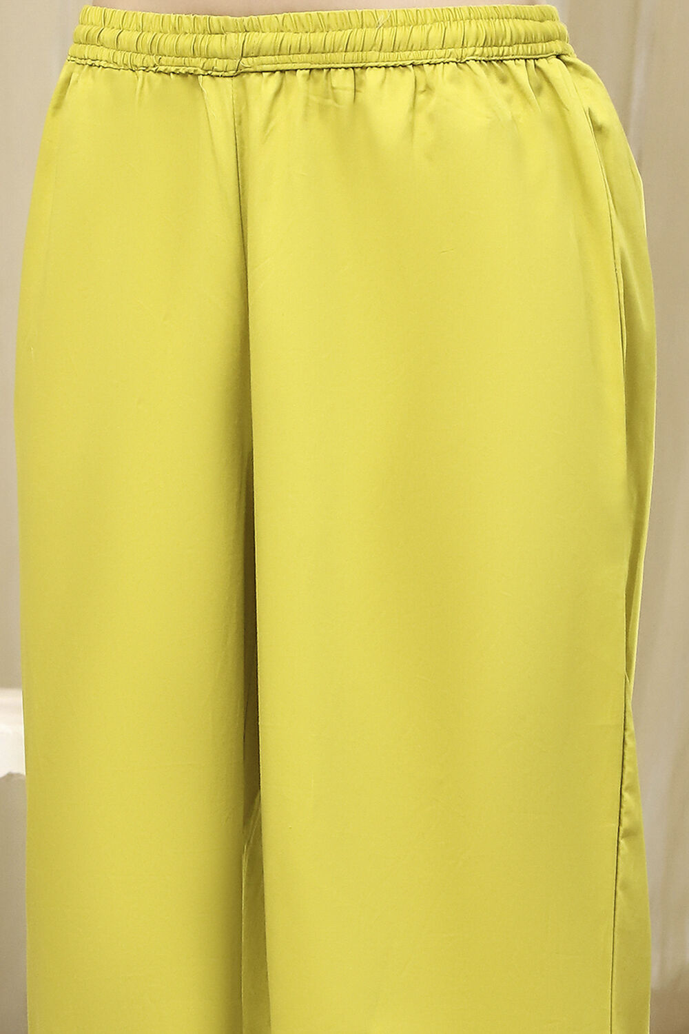 Lime Green Embroidered Straight Suit Set image number 2