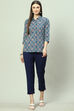 Grey Cotton Flax Pants image number 5