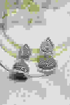 Oxidised Gold Brass Jhumka image number 0