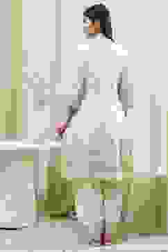 Cream Poly Viscose Straight Kurta Salwar Pant Suit Set image number 4