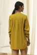 Honey Mustard Cotton Solid High-Low Shirt image number 3