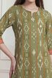 Green Cotton Printed Straight Kurta image number 1