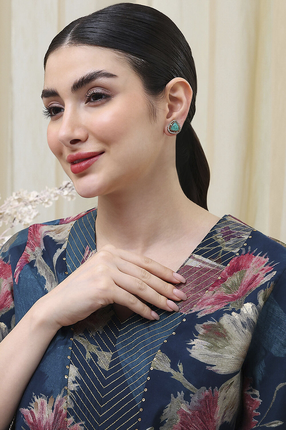 Mint Green Brass Studs image number 3