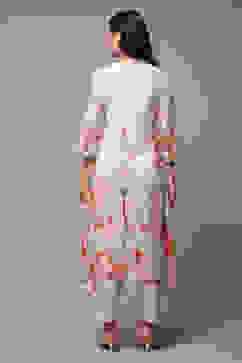 Ecru Rayon Straight Printed Kurta image number 2