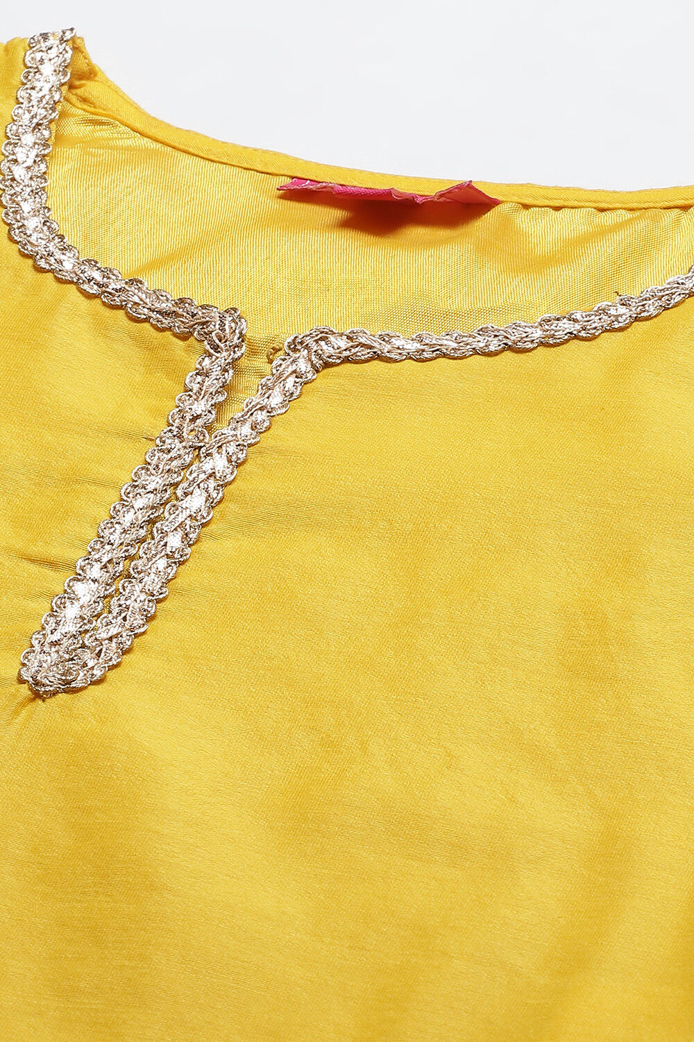 Red Art Silk Straight Top image number 1