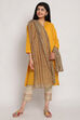 Brown Cotton Silk Printed Dupatta image number 2