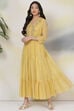 Mustard Poly Cotton Fusion Dress image number 0