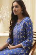 Navy Blue Rayon Straight Kurta Pants Set image number 1