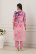 Pink Viscose Modal Straight Kurta Pants Set image number 4