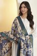 Blue Chennur Silk Printed Dupatta image number 1