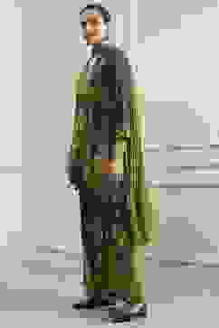 Green Printed Straight Sharara Suit Set image number 3