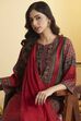 Rust Viscose Blend Straight Suit Set image number 1