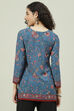 Blue Art Silk Straight Printed Short Kurti image number 4