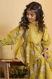 Yellow Cotton Floral Peplum Kurta Set image number 1