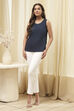 Navy Cotton Straight Yarndyed 2 Piece Set image number 7