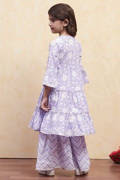 Lilac Cotton Garara Set image number 4