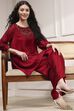 Blue Self-Designed Straight Kurta Set image number 7