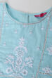 Sky Blue Cotton Chikankari Embroidered Kurta Pant Set image number 1