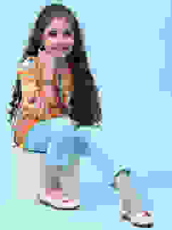 Orange Rayon Printed Top image number 5