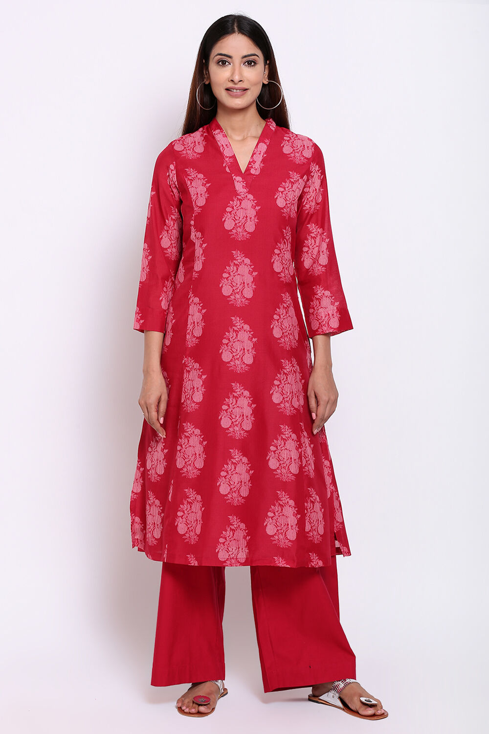 Pink Art Silk Kurta Pants Set image number 0