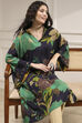 Charcoal Viscose Rayon A-Line Printed Kurta image number 0