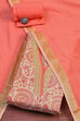 Pink Cotton Handloom Unstitched Suit Set image number 0