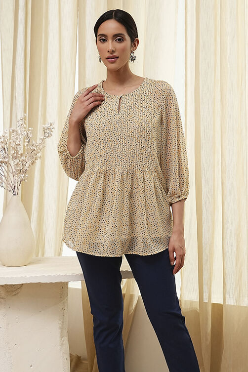 Beige Straight Kurta image number 5