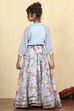 Blue Georgette Dyed Relaxed Lehenga Set image number 4