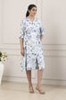 Blue Viscose Rayon A-Line Dress image number 4