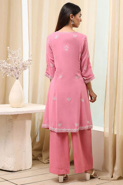 Pink Viscose Kalidar Suit Set image number 4