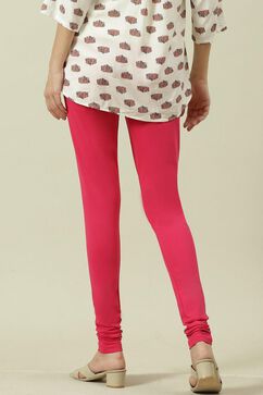 Fuschia Cotton Blend Solid Churidar image number 4