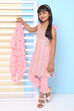 Peach Cotton Straight Kurta Regular Pant Suit Set image number 3