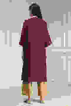 Berry Dyed Straight Kurta image number 3