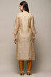 Beige Pink Chanderi Unstitched Suit set image number 6