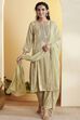 Pista Green Viscose Blend Yoke Design Straight Kurta Set image number 6