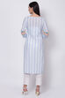 Pink Cotton Straight Printed Kurta image number 4