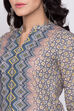 Peach Cotton Straight Printed Kurta image number 1
