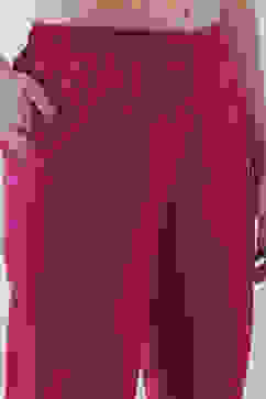 Magenta Cotton Solid Fitted Pants image number 1