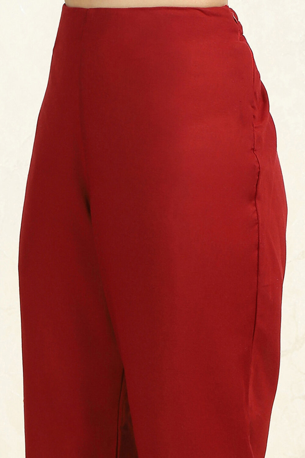 Off-White and Red Cotton Printed Unstitched Suit Set image number 3