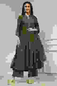 Green Printed Anarkali Suit Set image number 6