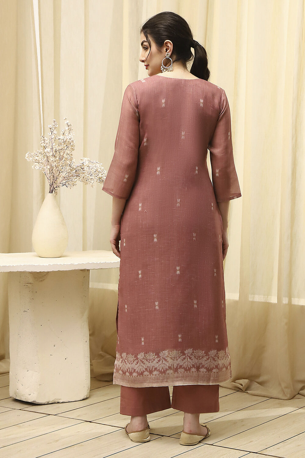 Coral Tissue Jamdani Unstitched Suit Set image number 5