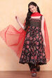Black Viscose Blend Kalidar Suits image number 0