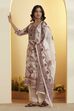Cream Paisley Printed Poly Linen Kurta Set image number 3