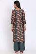 Easy Stitch Charcoal Black Raw Silk Embellished Suit image number 6
