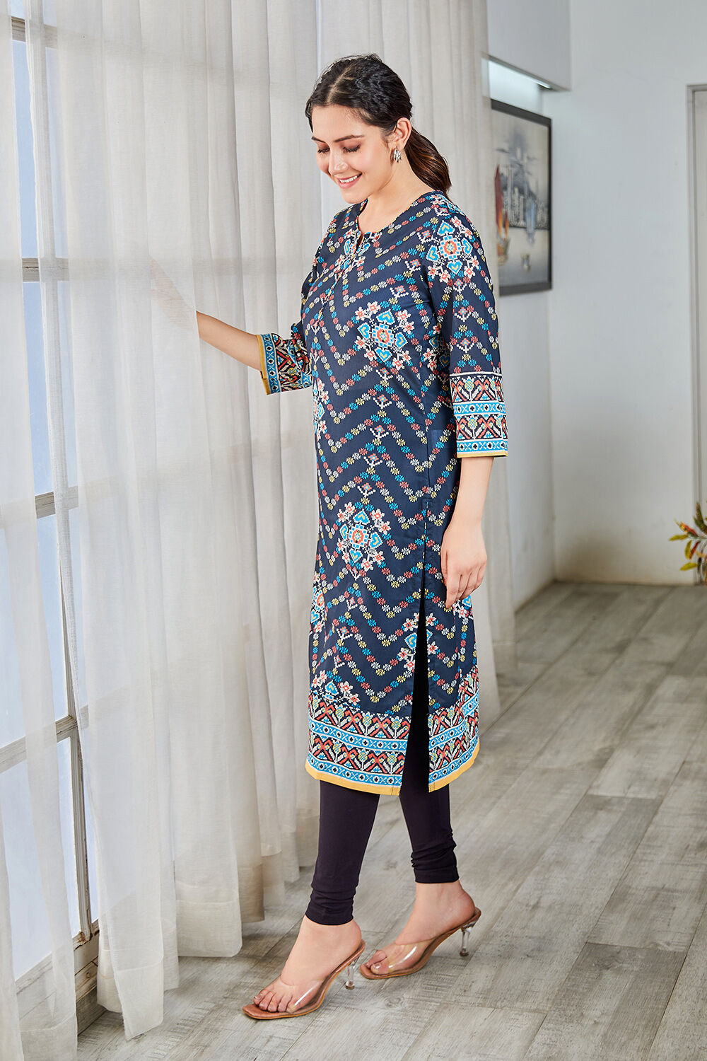 Rust Art Silk Flared 2 Piece Set image number 0