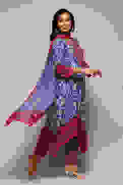 Indigo Cotton Straight Printed Kurta Ankle Length Suit Set image number 6