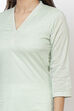 Ivory Cotton Straight Yarndyed Kurta image number 1
