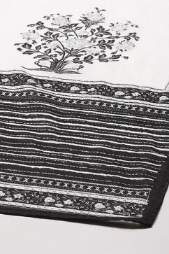 Black Cotton Anarkali Printed Kurta Churidar Suit Set image number 3